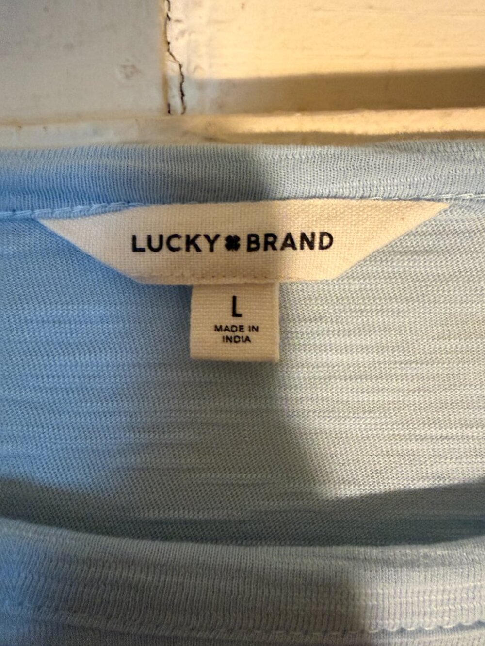 Lucky Brand Light Blue Cotton Watermelon Print Crew Neck SS Tee Sz L - Picture 7 of 7
